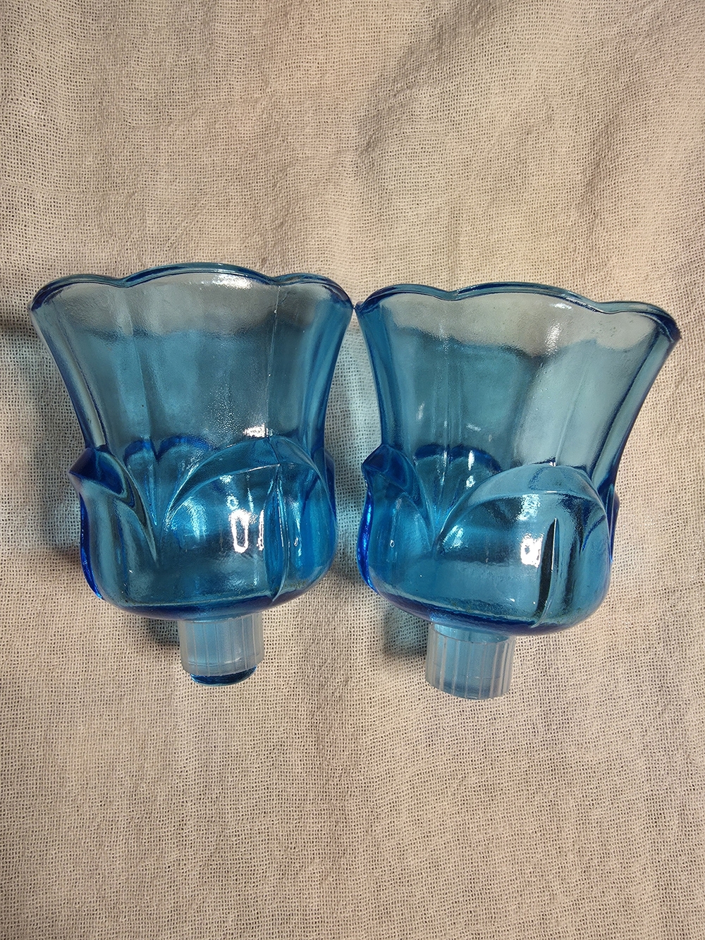 Set Of Homco Tulip Votives 3x3.5 Scalloped Edges